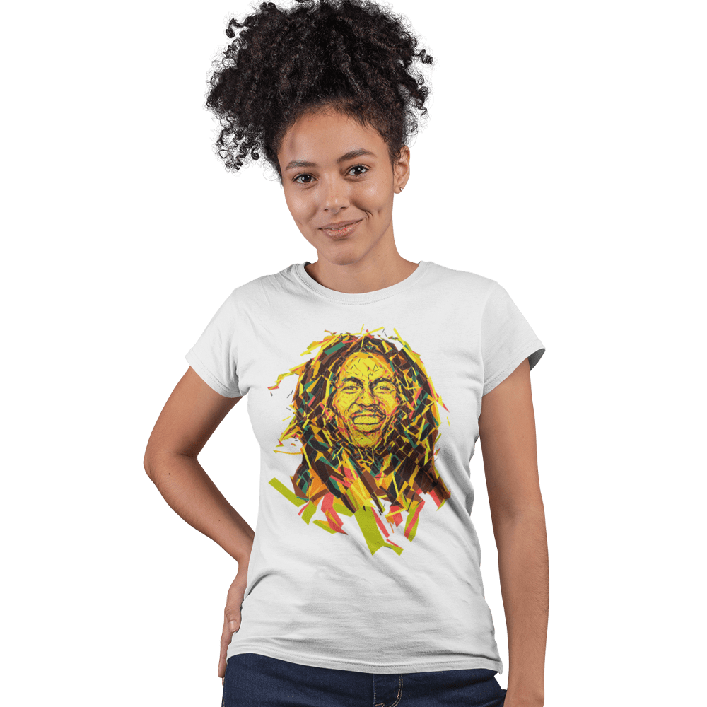 Unisex Heavyweight T Shirt - Bob Marley (Abstract Design)