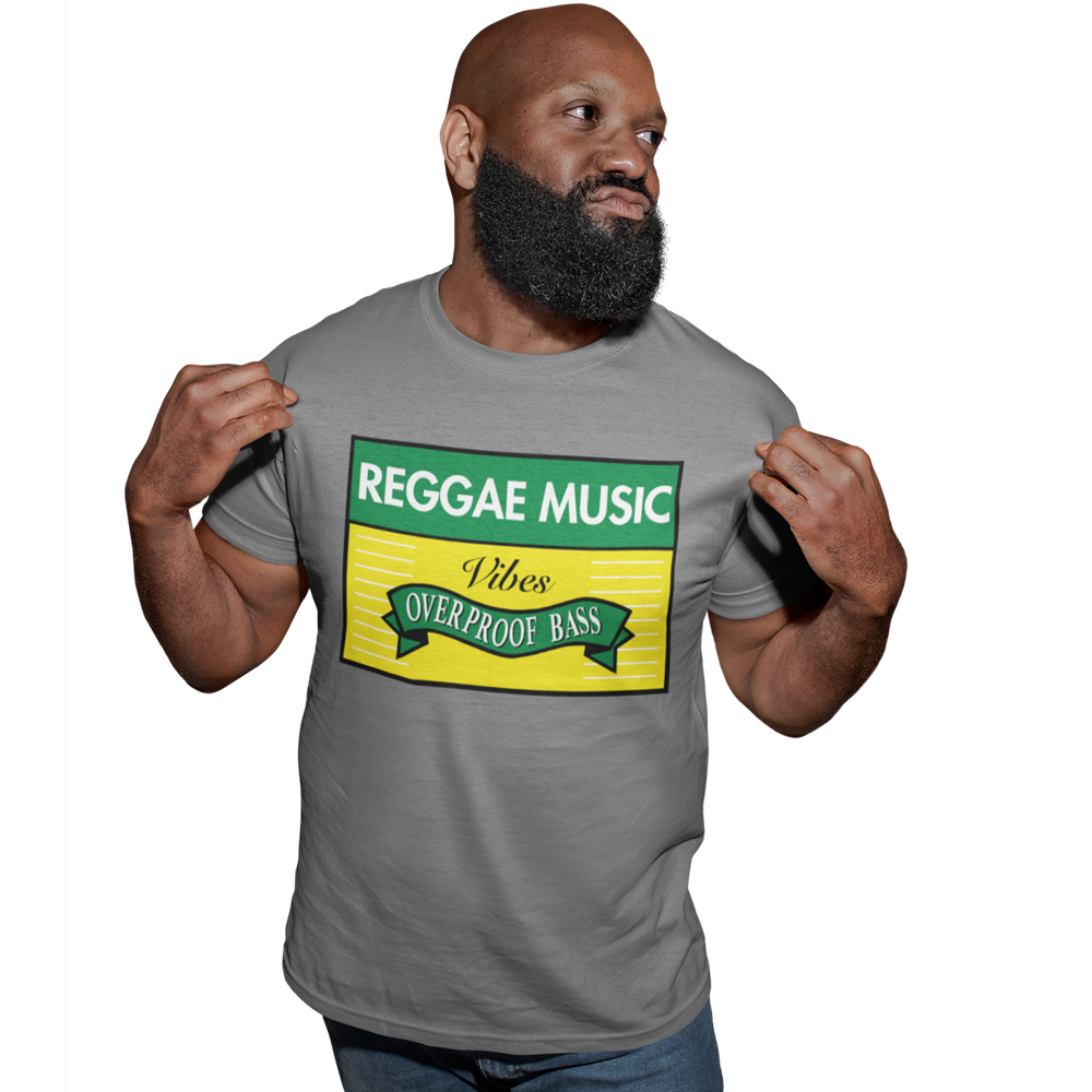 Unisex Heavyweight T Shirt - Reggae Music "Overproof Bass"