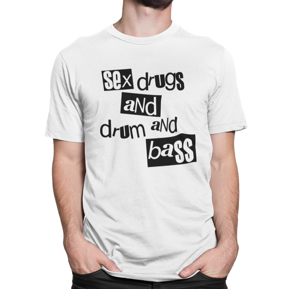 Unisex Heavyweight T Shirt - Sex, Drugs, and Drum and Bass